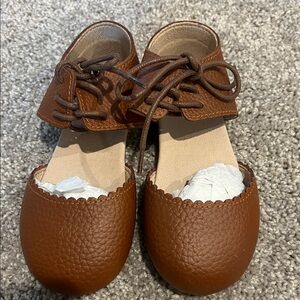 Monkey Feet Tan Leather Kids Moccasins